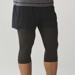 LULULEMON TIGHT STUFF 1/2 TIGHT GATOR LUXTREME GREEN MEN SIZE LARGE